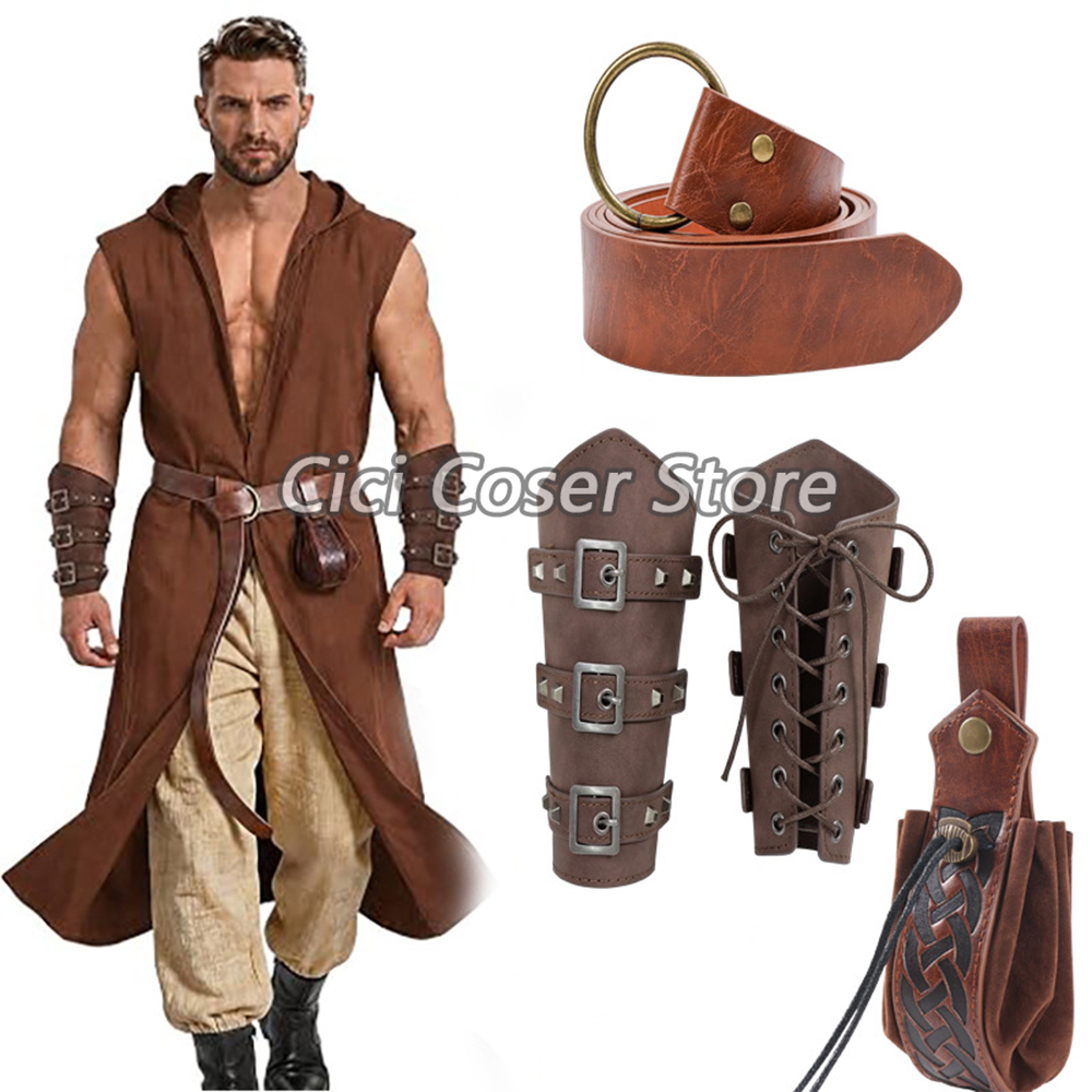 Cosplay Prop - حزام من الجلد الصناعي بتصميم القرون